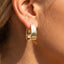 Polished Squared Oval Huggie Hoop Earrings: G