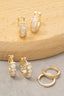 Mixed Studded 3 Pair Hoop Earrings Set