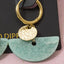 Gold Dipped Half Moon Stone Hoop Earrings: AZ