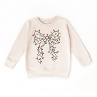 Coquette Bow Christmas Lights Sweater