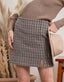 Ashleyn Houndstooth Skirt - Brown Multi