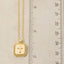 Gold Dipped Cross Square Medallion Pendant Necklace: GOLD