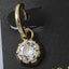 Round Bezel Cz Huggie Drop Earrings: GOLD