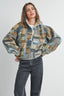 The Moss Patchwork Fleece Half Snap Top: OLIVE MULTI