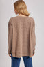 STRIPED CREW NECK  SLOUCHY KNIT TOP: LATTE/IVORY