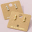 Gold Dipped Cz Triple Stud Bar Stud Earrings: G