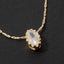 Dainty Chain Oval Cz Halo Solitaire Pendant Necklace: S
