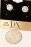 Gold Dipped Cz Halo Set Stud Earrings: G