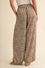 LEOPARD GAUZE RELAXED FIT BALLOON PANTS: LEOPARD