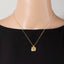 Gold Dipped Cross Square Medallion Pendant Necklace: GOLD