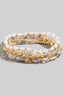 Metallic Pearl And Faceted Beaded Bracelet Set