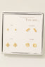 Gold Dipped Mixed Clover Stud Earrings Set