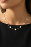 Mother Of Pearl Station Hearts Chain Necklace