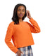 Rib Knit Corded Boxy Cropped Crew