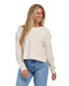 Rib Knit Corded Boxy Cropped Crew
