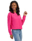 Rib Knit Corded Boxy Cropped Crew