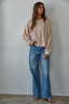 Half Time Striped Long Sleeve: Cream Mauve