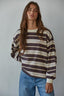 Fieldside Striped Long Sleeve: Cream Brown