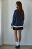 Always On Crew Twofer Pullover: Navy