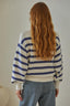 Davis Striped Sweater: Ivory Blue