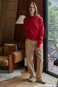 Uptown Mock Sweater: Red