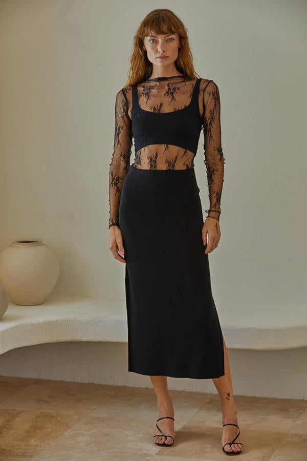 Que Sera Sera Skirt: Black