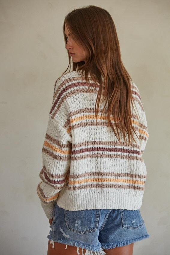 Topanga Pullover: White Multi