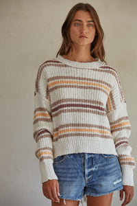 Topanga Pullover: White Multi