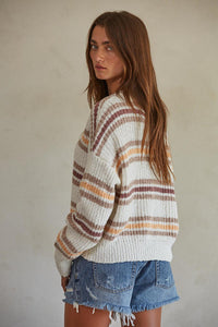Topanga Pullover: White Multi