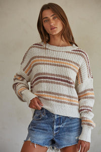 Topanga Pullover: White Multi