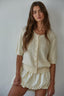 Bonjour Cable Knit Cardigan Top: Cream