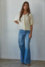 Bonjour Cable Knit Cardigan Top: Cream