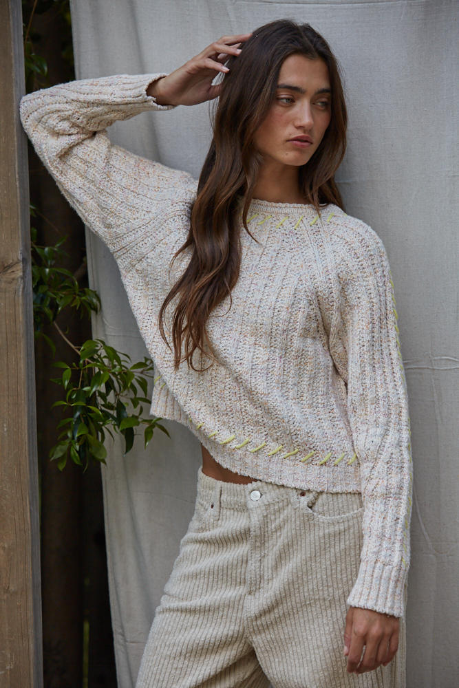 Stitch Charm Sweater: Oatmeal