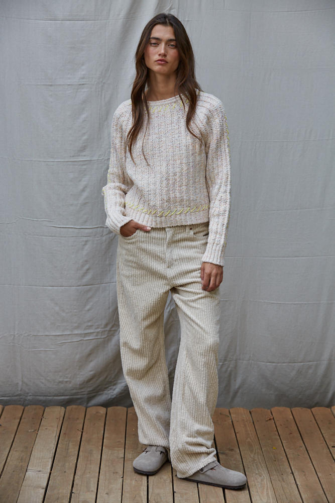 Stitch Charm Sweater: Oatmeal