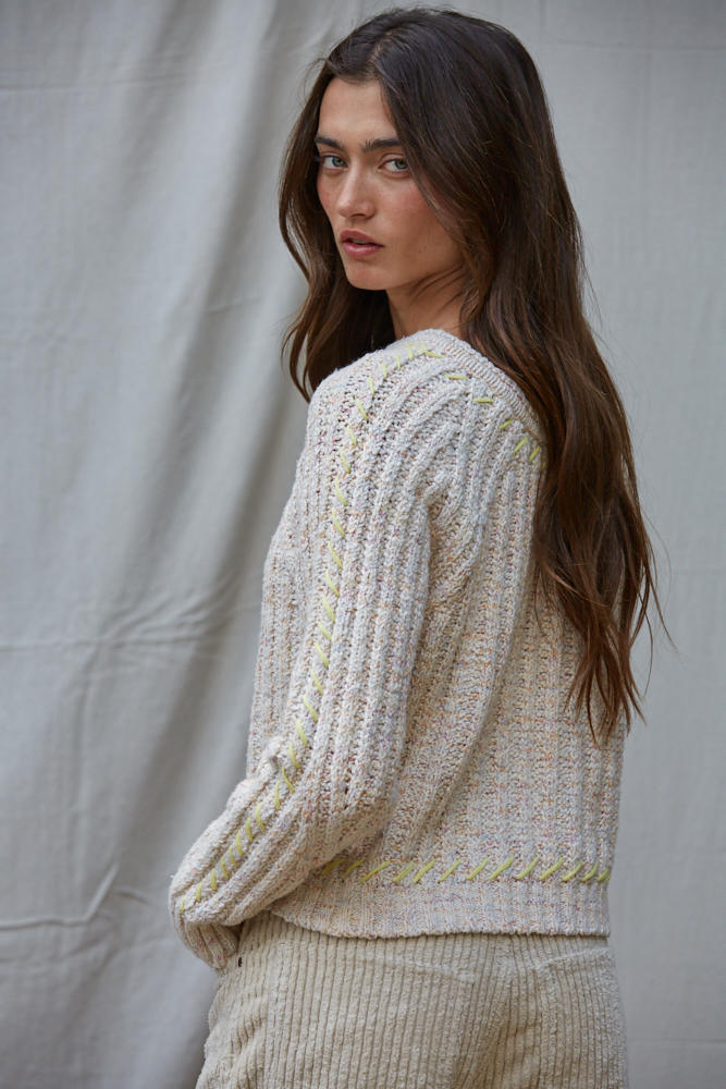 Stitch Charm Sweater: Oatmeal