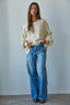 Iona Checkered Knit Pullover: Cream
