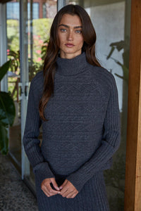 Nyx Sweater Top: Charcoal