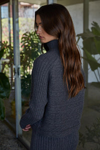 Nyx Sweater Top: Charcoal