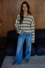 Trail Mix Striped Pullover: Mocha