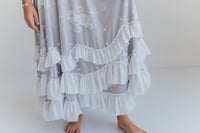 Beige Floral Ruffles Dress