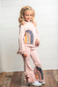 Pink Rainbow Hooded Set