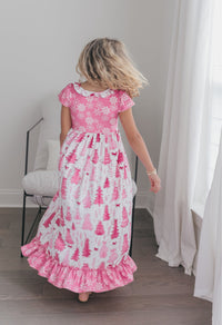 Bright Pink Tree Lounge Gown