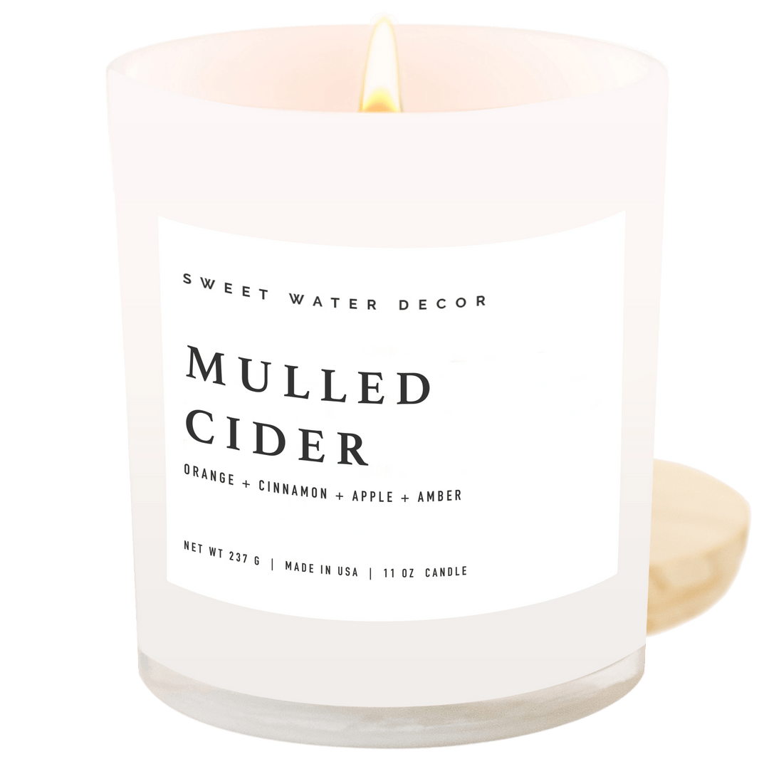 Mulled Cider Soy Candle - White Jar - 11 oz