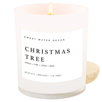 Christmas Tree Soy Candle - White Jar - 11 oz