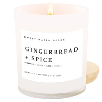 Gingerbread and Spice Soy Candle - White Jar - 11 oz