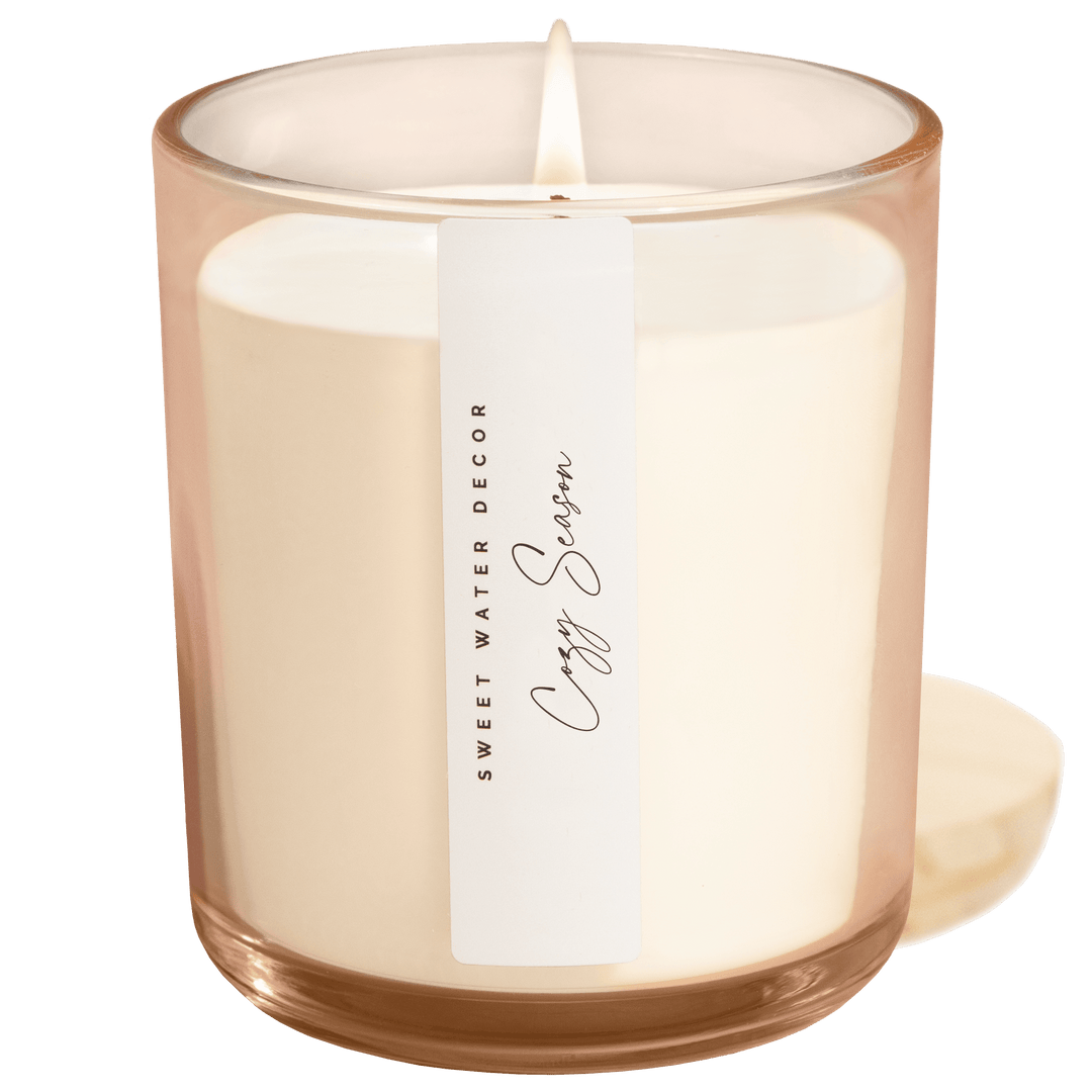 Cozy Season Soy Candle - Tinted Glass Jar - 12 oz