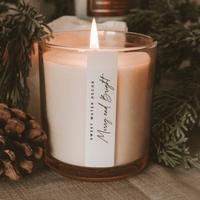 Merry and Bright Soy Candle - Tinted Glass Jar - 12 oz