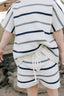 Sage + Navy Stripe Knit Short Set