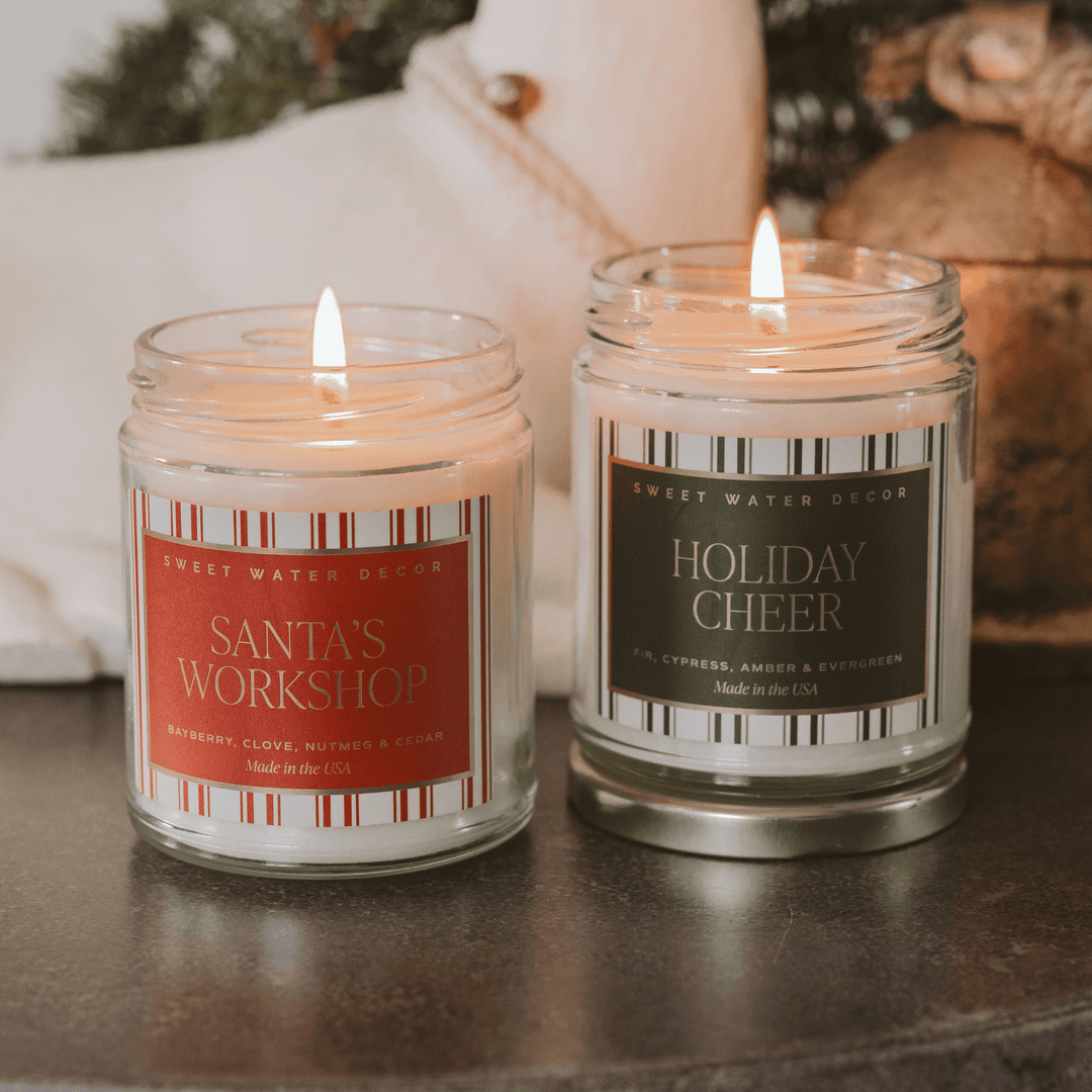 Santa's Workshop Soy Candle - 9 oz Clear Jar (Merry and Bright)