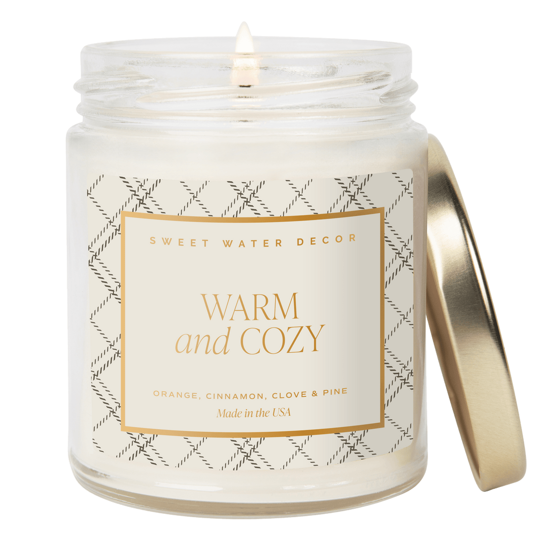 Warm and Cozy Soy Candle - Clear Jar - 9 oz